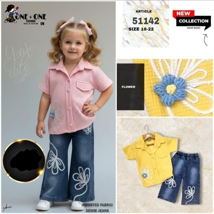 Yellow embroidered 2pc
