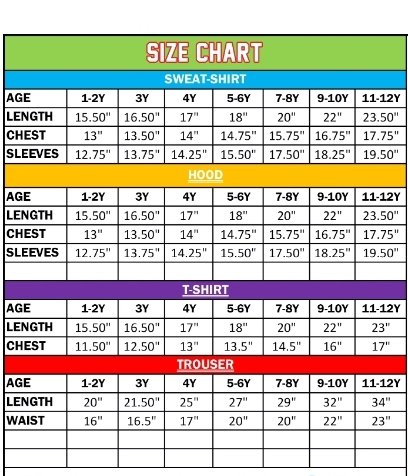 Size chart